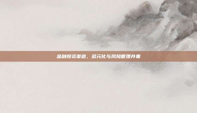 金融投资渠道，多元化与风险管理并重