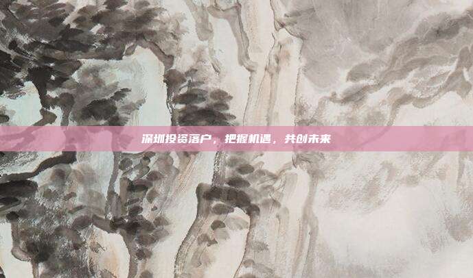 深圳投资落户，把握机遇，共创未来
