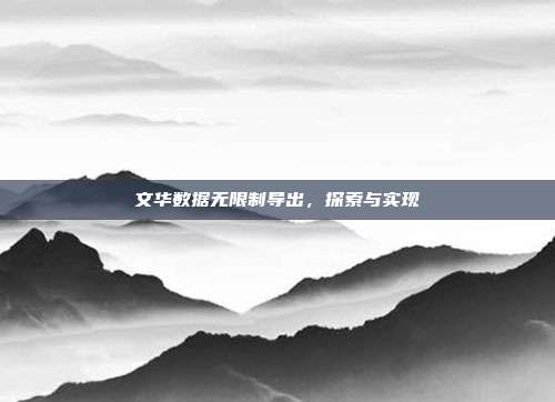 文华数据无限制导出，探索与实现