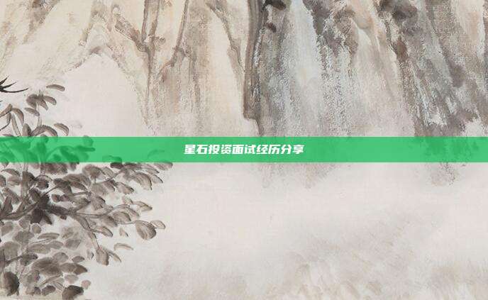 星石投资面试经历分享