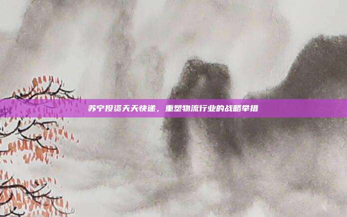 苏宁投资天天快递，重塑物流行业的战略举措
