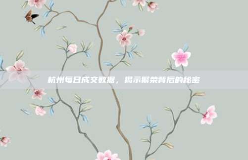 杭州每日成交数据，揭示繁荣背后的秘密