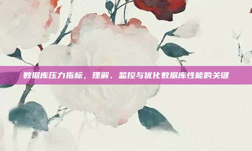 数据库压力指标，理解、监控与优化数据库性能的关键