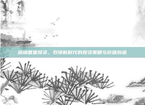 深圳麦星投资，引领新时代的投资策略与价值创造