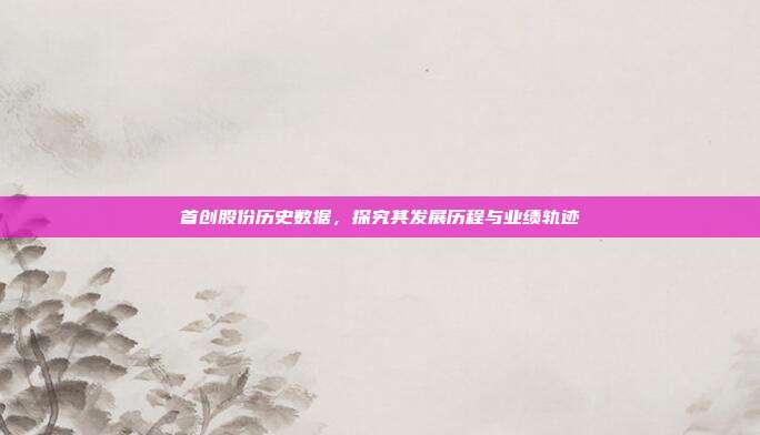 首创股份历史数据，探究其发展历程与业绩轨迹