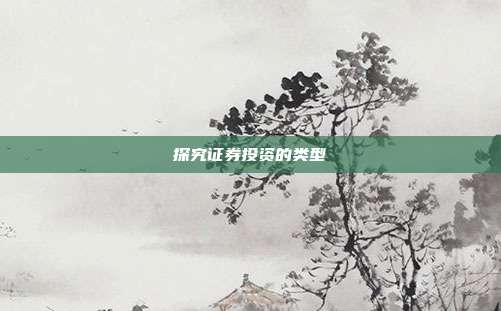探究证券投资的类型