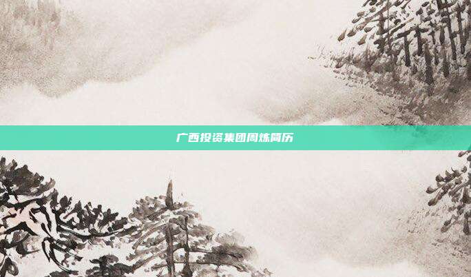 广西投资集团周炼简历