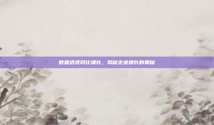 数据透视同比增长，揭秘企业增长的奥秘