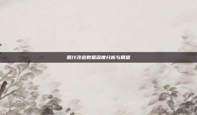 喀什改造数据深度分析与展望