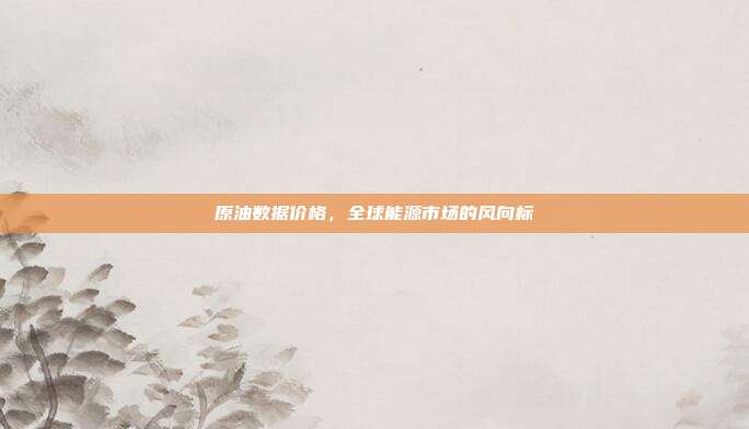 原油数据价格,全球能源市场的风向标