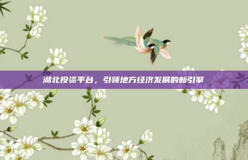 湖北投资平台,引领地方经济发展的新引擎