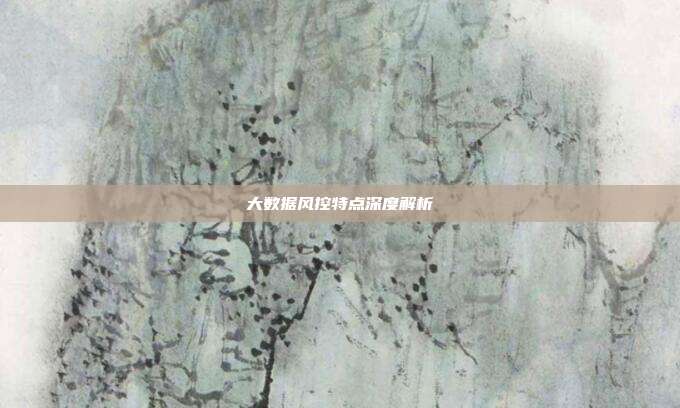 大数据风控特点深度解析