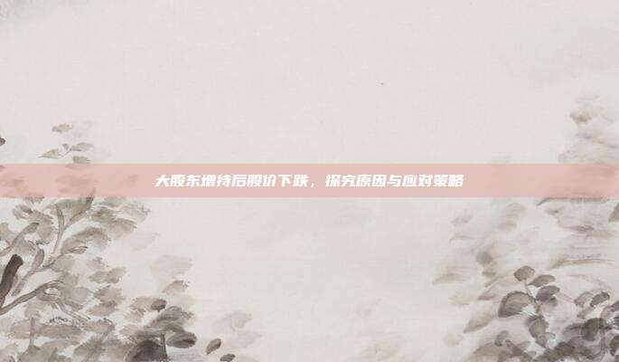 大股东增持后股价下跌,探究原因与应对策略