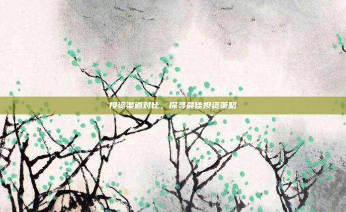 投资渠道对比,探寻最佳投资策略