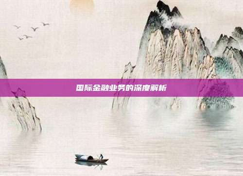 国际金融业务的深度解析