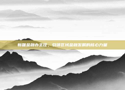 新疆金融办主任,引领区域金融发展的核心力量