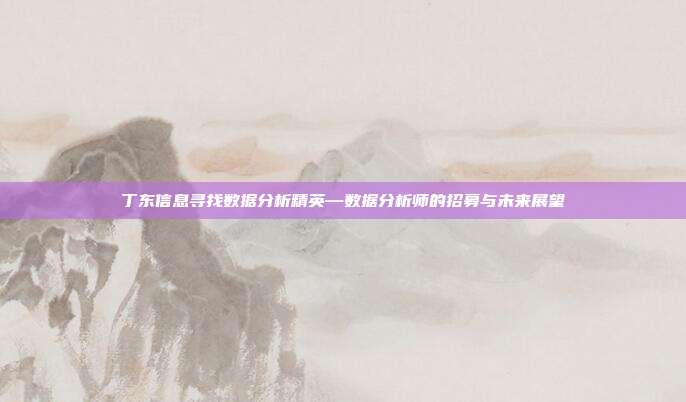 丁东信息寻找数据分析精英—数据分析师的招募与未来展望