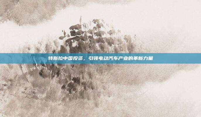 特斯拉中国投资，引领电动汽车产业的革新力量