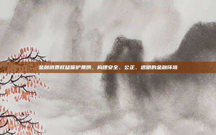 金融消费权益保护条例,构建安全、公正、透明的金融环境