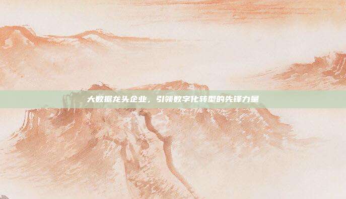 大数据龙头企业,引领数字化转型的先锋力量