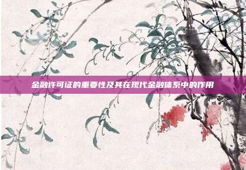 金融许可证的重要性及其在现代金融体系中的作用