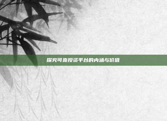 探究可靠投资平台的内涵与价值