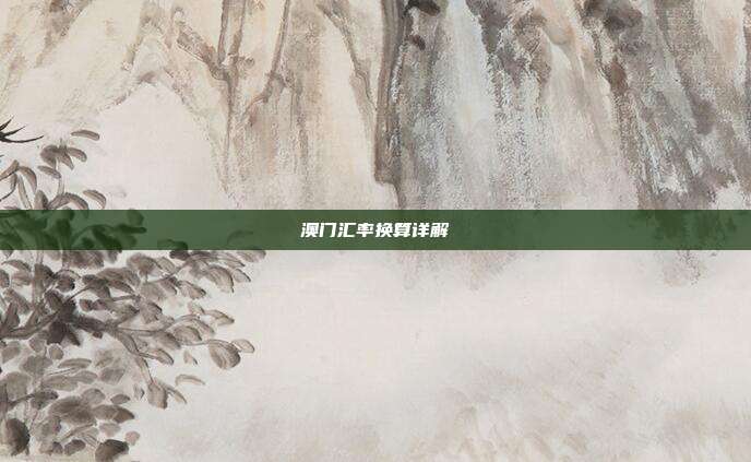 澳门汇率换算详解