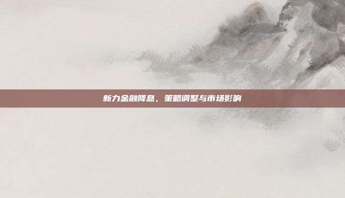 新力金融降息,策略调整与市场影响