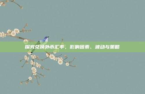 探究兑换外币汇率,影响因素、波动与策略