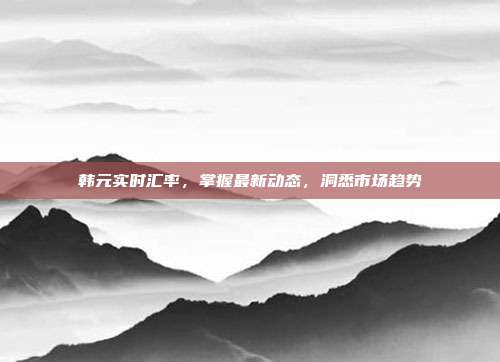 韩元实时汇率,掌握最新动态,洞悉市场趋势