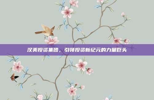 汉美投资集团,引领投资新纪元的力量巨头