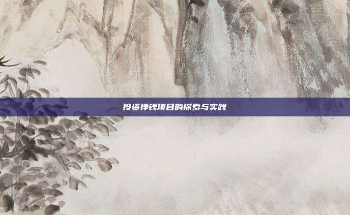 投资挣钱项目的探索与实践