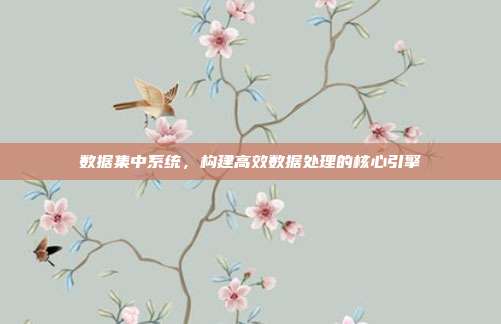 数据集中系统，构建高效数据处理的核心引擎