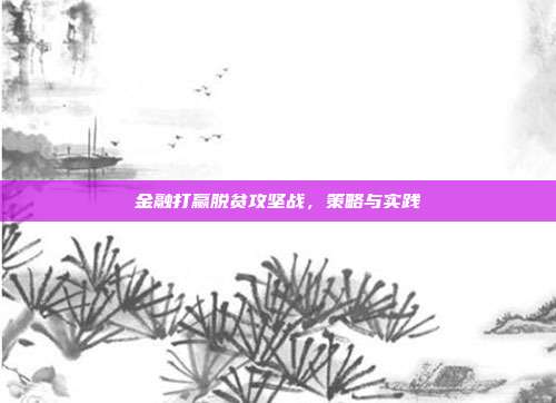 金融打赢脱贫攻坚战,策略与实践