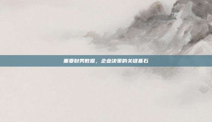重要财务数据,企业决策的关键基石