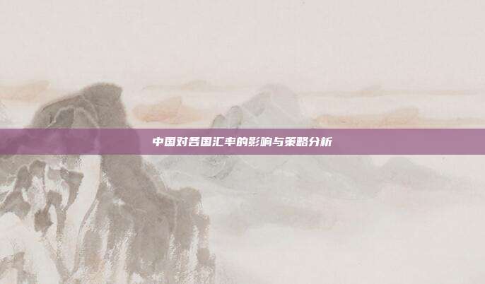 中国对各国汇率的影响与策略分析