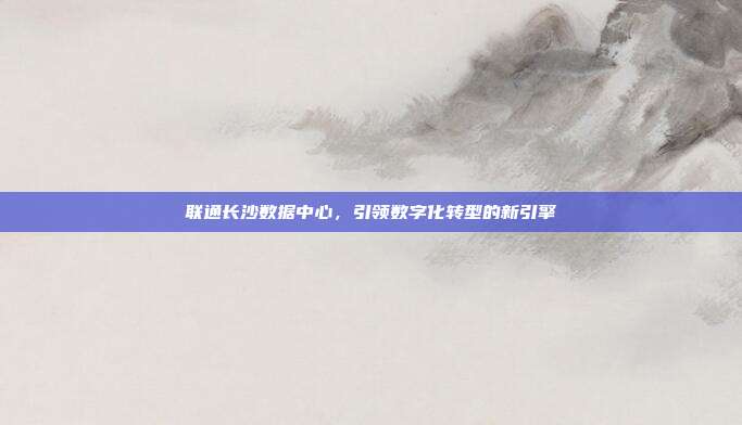 联通长沙数据中心,引领数字化转型的新引擎