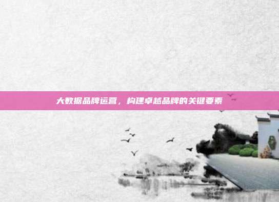 大数据品牌运营,构建卓越品牌的关键要素