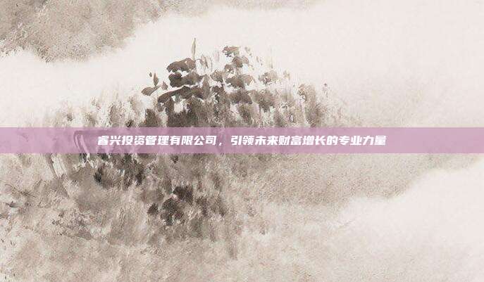 睿兴投资管理有限公司,引领未来财富增长的专业力量