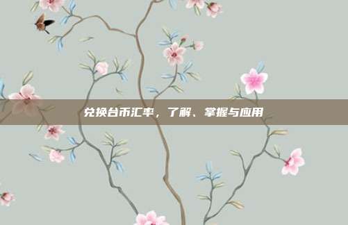 兑换台币汇率,了解、掌握与应用
