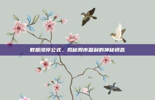 数据涨停公式,揭秘股市盈利的神秘钥匙