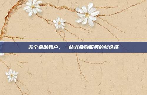 苏宁金融账户,一站式金融服务的新选择