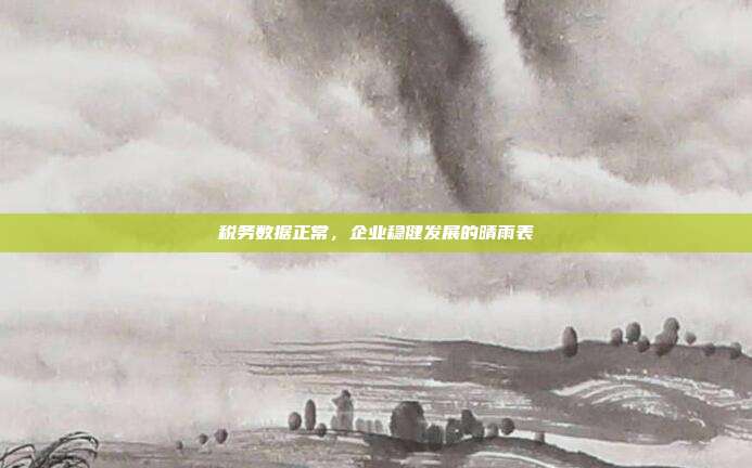 税务数据正常,企业稳健发展的晴雨表