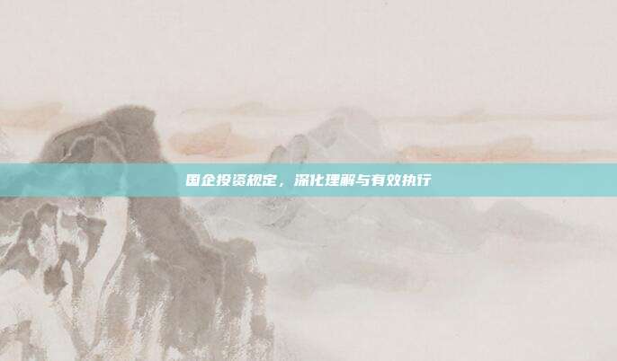 国企投资规定,深化理解与有效执行