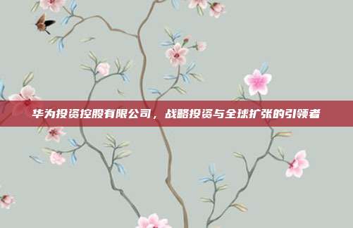 华为投资控股有限公司,战略投资与全球扩张的引领者