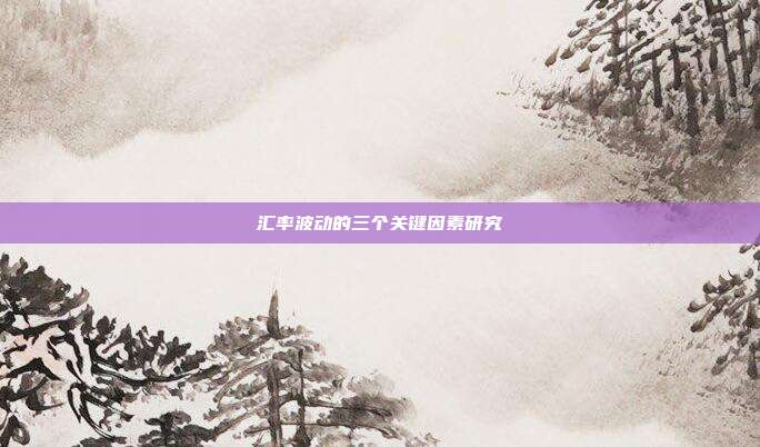 汇率波动的三个关键因素研究