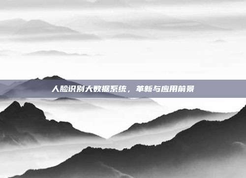 人脸识别大数据系统,革新与应用前景