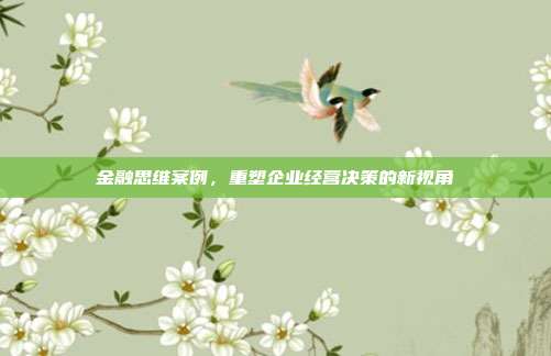 金融思维案例,重塑企业经营决策的新视角