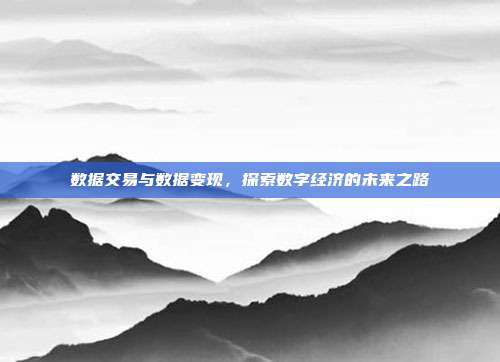 数据交易与数据变现,探索数字经济的未来之路