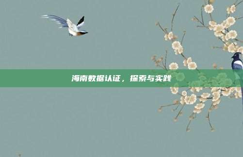 海南数据认证,探索与实践